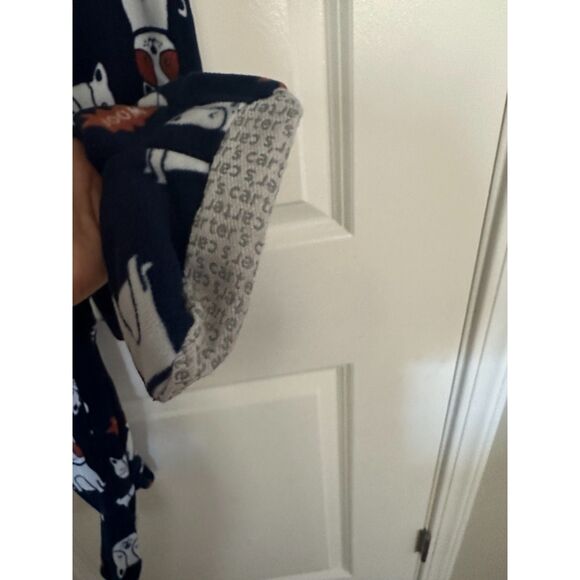 Carter’s Kids One Piece Navy Fleece Pajamas with Dogs Size 3T - Picture 5 of 12